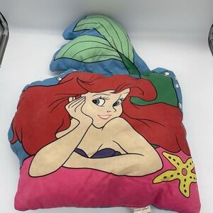 Vintage Walt Disney The Little Mermaid Ariel Plush Pillow 19" x 27" Princess
